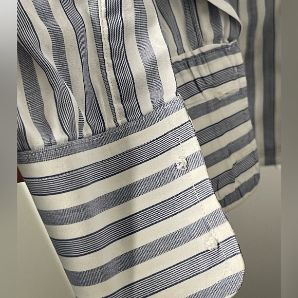 Burberrys of London Mens Medium Blue/White Striped Button Down Shirt - Picture 5 of 10